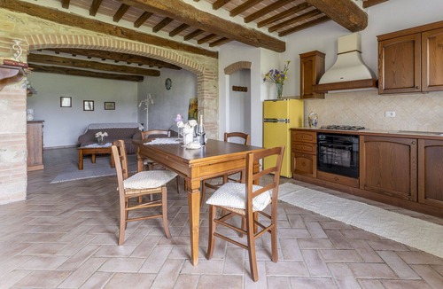 Radicondoli Villa | Lovely apartment in villa for 4 guests with WIFI, pool, veranda and panoramic view