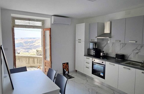 Mussomeli House | Modern Hillside Retreat with Panoramic Views & Private Balcony with AC