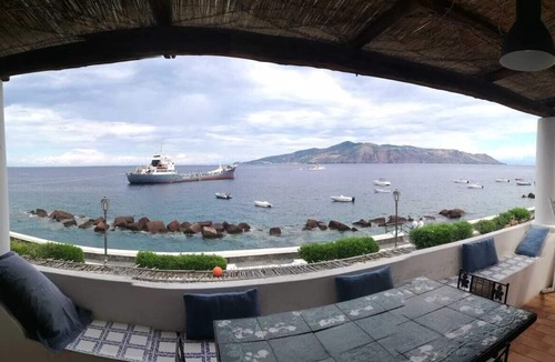 Santa Marina Salina Apartment | The terrace on the sea