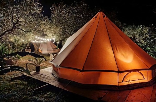 Nocera Terinese RV Rental | Two Boho Bell Tents for Groups | 6 Guests + Extra Beds | Olive Grove, Calabria