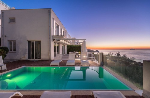 Capo d'Orlando Villa | Villa Lipari: huge villa with private pool and panoramic view over the sea and the Aeolian Islands