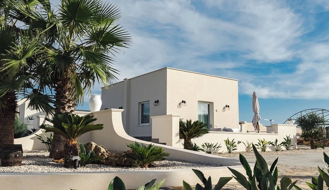 A Design Oasis in Marsala: A Modern Villa Amid Palm Trees and Vineyards