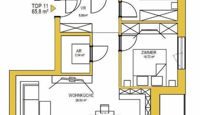 Appartement 3 mit 2 Schlafzimmer, Bad, 2 WC - SUN Hill Appartements