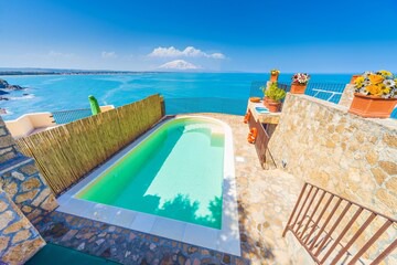 Private pool, just over the sea